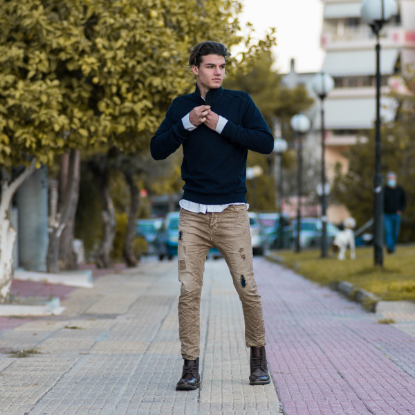 MEN POLO BLOUSE LOUPETO MOHICANS 502 BLUE