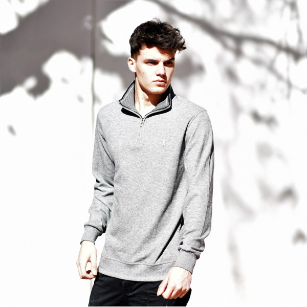 MEN POLO SHIRT ZIPPER MOHICANS 503 GRAY