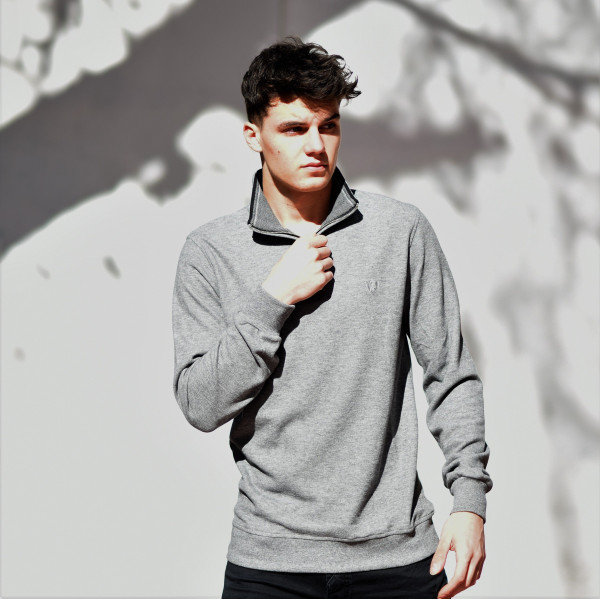 MEN POLO SHIRT ZIPPER MOHICANS 503 GRAY