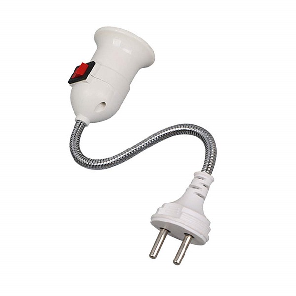 Βάση λάμπας τοίχου Ε27 με ευέλικτο βραχίονα με διακόπτη (2 επίπεδες βάσεις) DY-26