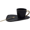 Σετ Φλυτζάνι Κούπα με Πιάτο & Κουτάλι TCB-903-045 Μαύρο