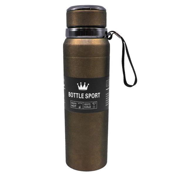 Μπουκάλι Θερμός με Ιμάντα Μεταφοράς 1000ml JB-6060 Καφέ