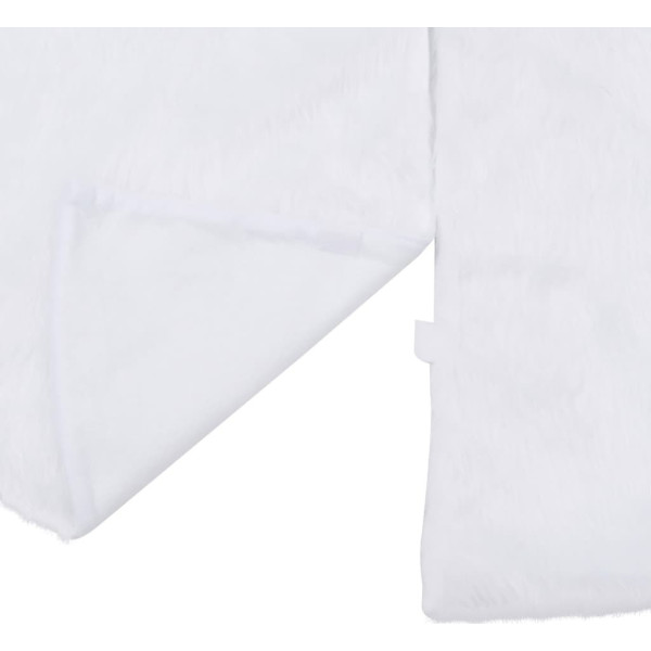 vidaXL Ποδιά Χριστουγεννιάτικου Δέντρου Υφασμάτινη Λευκή με Βελούδινη Υφή Φ150εκ.