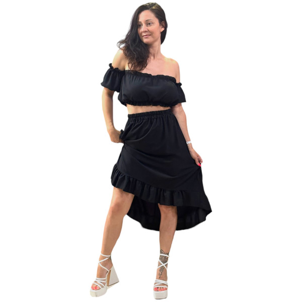 ΓΥΝΑΙΚΕΙΟ ΣΕΤ ΦΟΥΣΤΑ MAXI & CROP ΤΟΠ 6520 ΜΑΥΡΟ