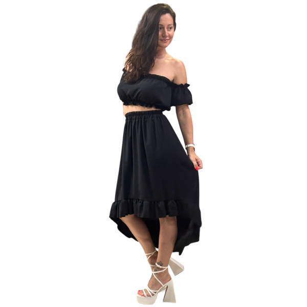 ΓΥΝΑΙΚΕΙΟ ΣΕΤ ΦΟΥΣΤΑ MAXI & CROP ΤΟΠ 6520 ΜΑΥΡΟ