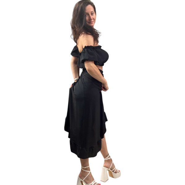 ΓΥΝΑΙΚΕΙΟ ΣΕΤ ΦΟΥΣΤΑ MAXI & CROP ΤΟΠ 6520 ΜΑΥΡΟ