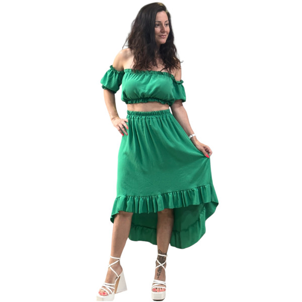 ΓΥΝΑΙΚΕΙΟ ΣΕΤ ΦΟΥΣΤΑ MAXI & CROP ΤΟΠ 6520 ΠΡΑΣΙΝΟ