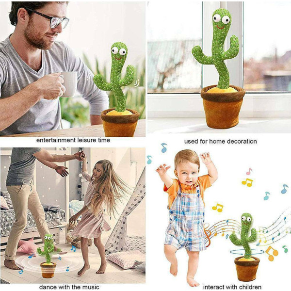 35cm Rechargeable Talking Cactus Plush Toy for 4+ Years