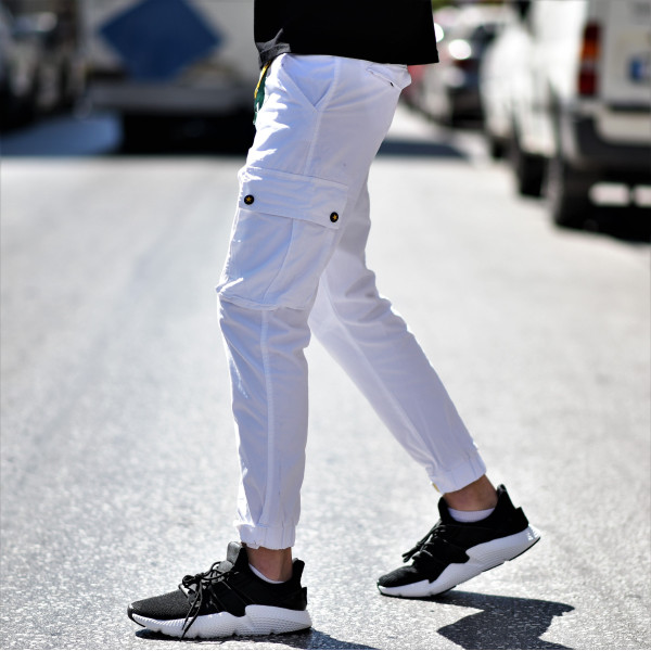 MEN'S TROUSERS CARGO MOHICANS 77293-13 WHITE