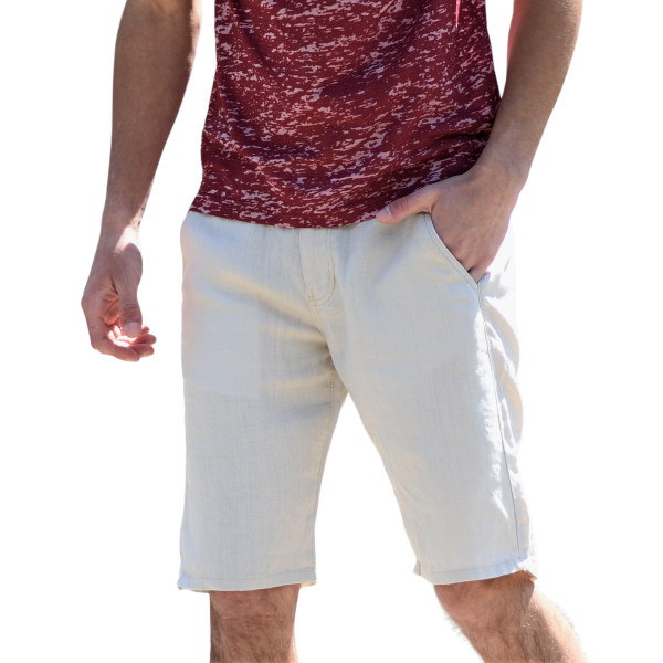 MEN'S BERMUDA CHINO LINEN MOHICANS 802.BEIGE