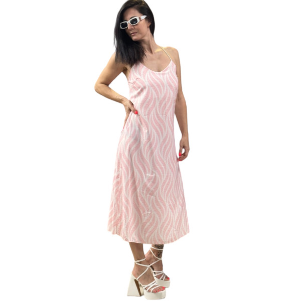 DRESS LONG SATIN MOHICANS  8062 PINK