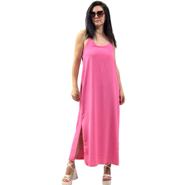 Γυναικείο φόρεμα Maxi All Day με Τιράντα Mohicans 309 Ροζ