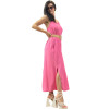 Γυναικείο φόρεμα Maxi All Day με Τιράντα Mohicans 309 Ροζ