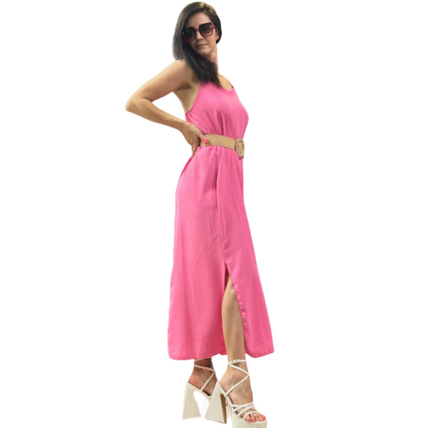 Γυναικείο φόρεμα Maxi All Day με Τιράντα Mohicans 309 Ροζ