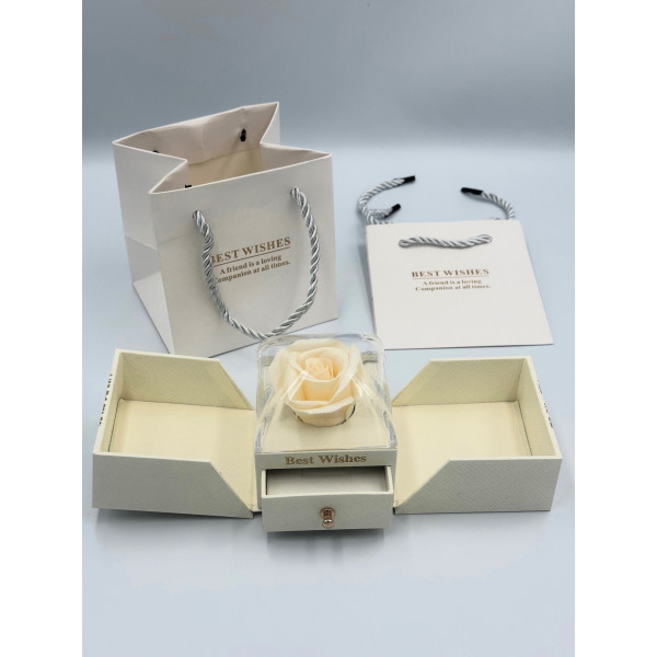 Κουτί με Τριαντάφυλλο Κόκκινο σε Θήκη Κοσμήματος Αγ Βαλεντίνου 82307-3 Λευκό