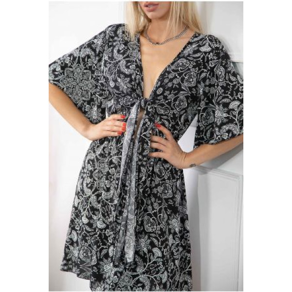 ΓΥΝΑΙΚΕΙΟ ΦΟΡΕΜΑ MOHICANS 8303.FLOWERS-BLACK