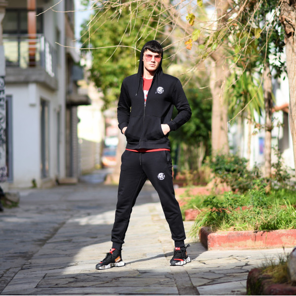 ZIPPER SWEATSHIRT HOODIES MOHICANS 836902 BLACK