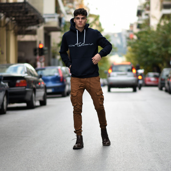 MEN'S SWEATSHIRT HOODED MOHICANS 836903.BLUE