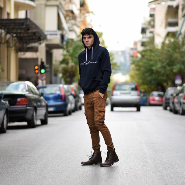 MEN'S SWEATSHIRT HOODED MOHICANS 836903.BLUE