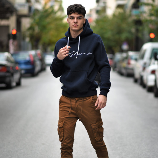 MEN'S SWEATSHIRT HOODED MOHICANS 836903.BLUE