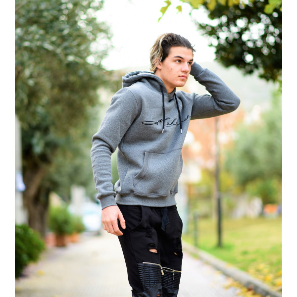 MEN'S SWEATSHIRT HOODED MOHICANS 836903.GRAY