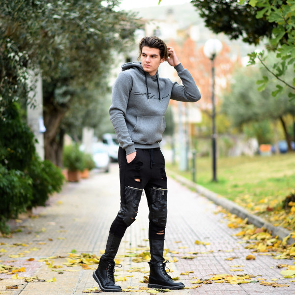 MEN'S SWEATSHIRT HOODED MOHICANS 836903.GRAY