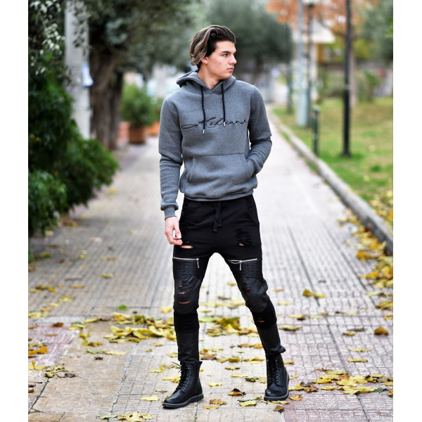 MEN'S SWEATSHIRT HOODED MOHICANS 836903.GRAY