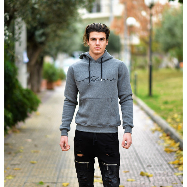 MEN'S SWEATSHIRT HOODED MOHICANS 836903.GRAY