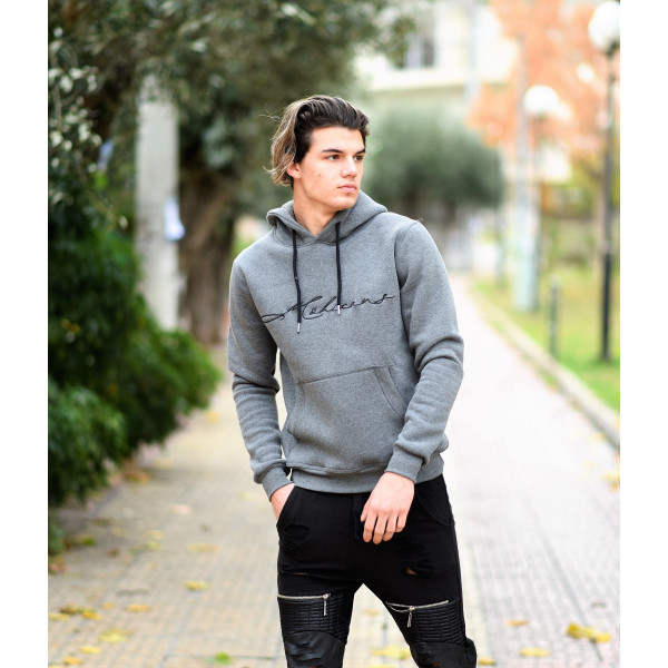 MEN'S SWEATSHIRT HOODED MOHICANS 836903.GRAY