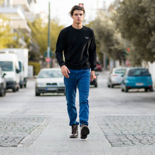 MEN'S BLOUSE SWEATSHIRT CREWNECK MOHICANS 836904 BLACK