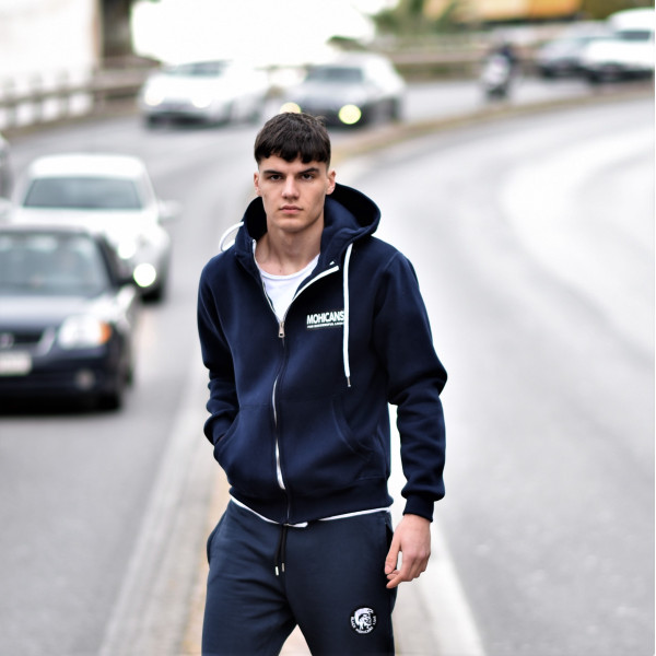 ZIPPER CARDIGAN SWEATSHIRT MOHICANS 836905 BLUE