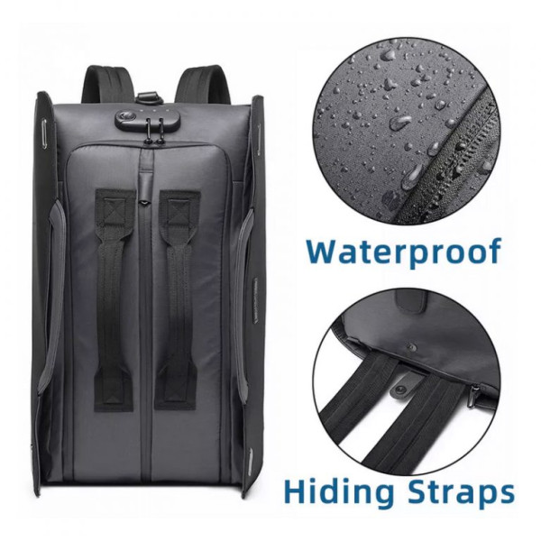 Ozuko  Τσάντα Ταξιδίου Σακίδιο Πλάτης Σακ Βουαγιάζ  Anti Theft 44.6L 9285 Μαύρο