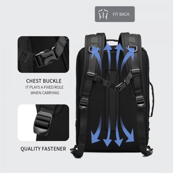 Ozuko  Τσάντα Πλάτης για Laptop 15.6" 9.9L Αδιάβροχη 9490S Μαύρο