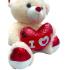 Beige Teddy Bear with Red Heart I Love You 95449 Beige