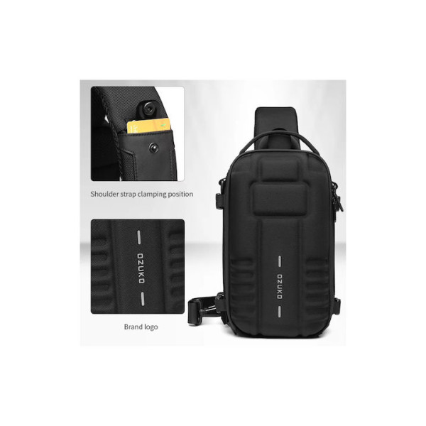 Ozuko Tactical Ανδρική Τσάντα Στήθους 9565 Μαύρο