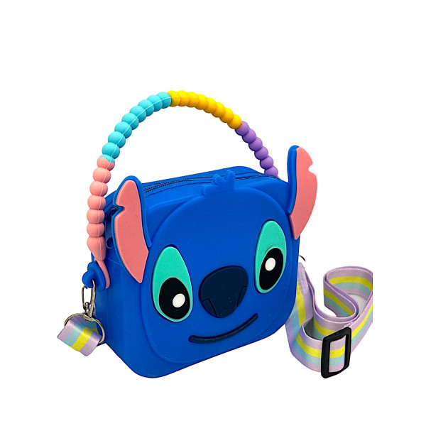 Stitch Silicone Mini Shoulder Bag With Adjustable Shoulder Strap Coin Purse Kids Gifts A7 Blue