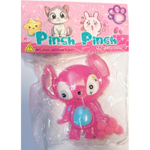 Antistress Pinch Squishy Lilo & Stitch Angel 9cm Pon Pon με φως 1869 Ροζ