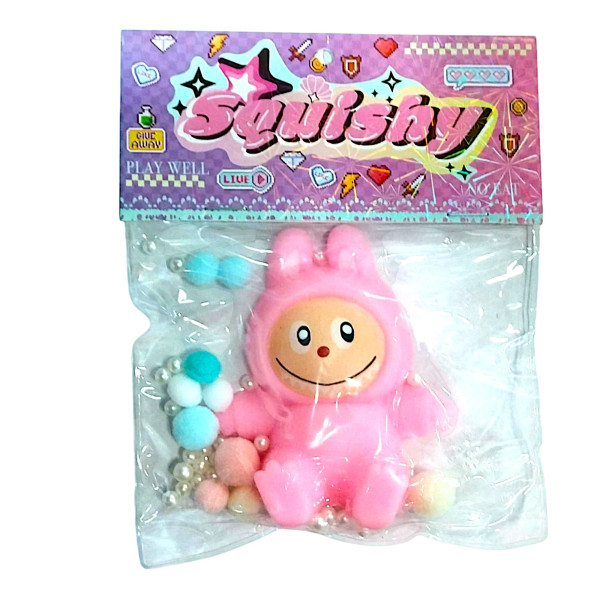 Antistress Squishy Labubu 9cm 2854-01 Ροζ