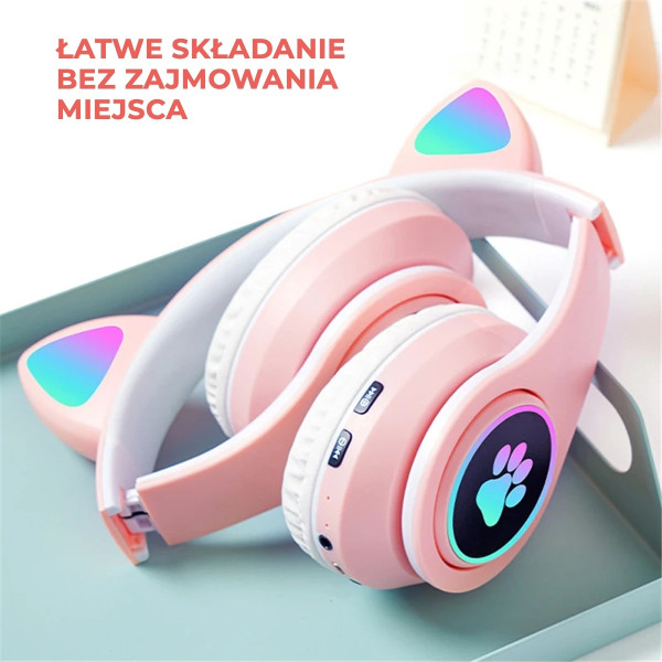 Ασύρματα ακουστικά Cat Headphones SG-B39 Ροζ