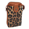 Women's Phone Shoulder Bag MOHICANS B7016-1 Leopard Brown