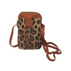Women's Phone Shoulder Bag MOHICANS B7016-1 Leopard Brown