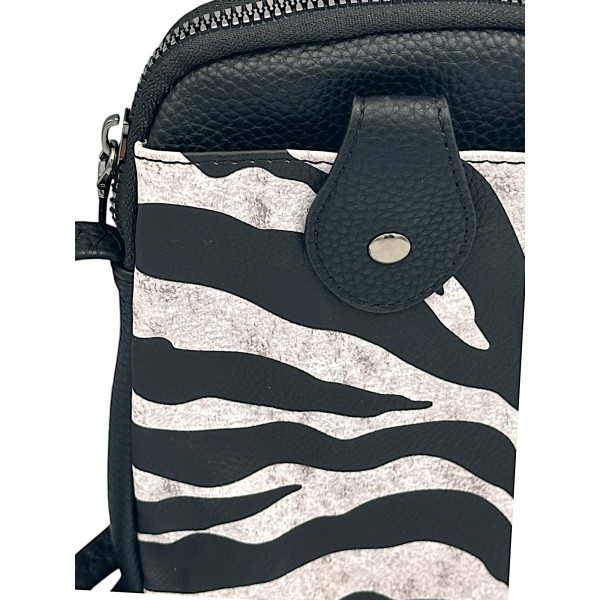 Γυναικείο τσαντάκι ﻿﻿ώμου για τηλέφωνο MOHICANS B7016-1 Ζέβρα