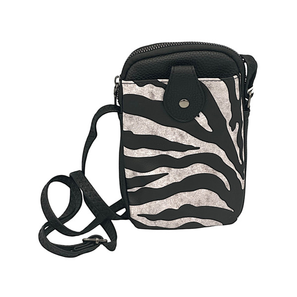 Γυναικείο τσαντάκι ﻿﻿ώμου για τηλέφωνο MOHICANS B7016-1 Ζέβρα
