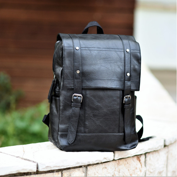 ΤΣΑΝΤΑ ΠΛΑΤΗΣ ΔΕΡΜΑΤΙΝΗ MOHICANS DR-2276.ΜΑΥΡΟ