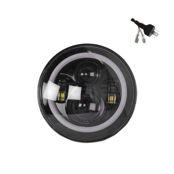 LED Στρογγυλός Αδιάβροχος Προβολέας Αυτοκινήτου 5'' 12-24V 40W με Βύσμα H4 Μαύρος