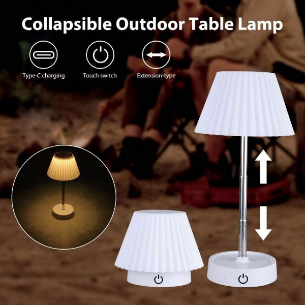 Φορητό πτυσσόμενο 11-22εκ. επιτραπέζιο φωτιστικό αφής εσωτερικού και εξωτερικού χώρου BL-HY-8816