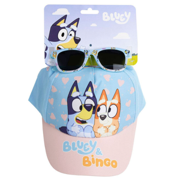 Bluey & Bingo Σετ Γυαλιά Ηλίου με Παιδικό Καπέλο Τζόκεϋ Για Αγόρια και Κορίτσια 4500002368 Μπλε
