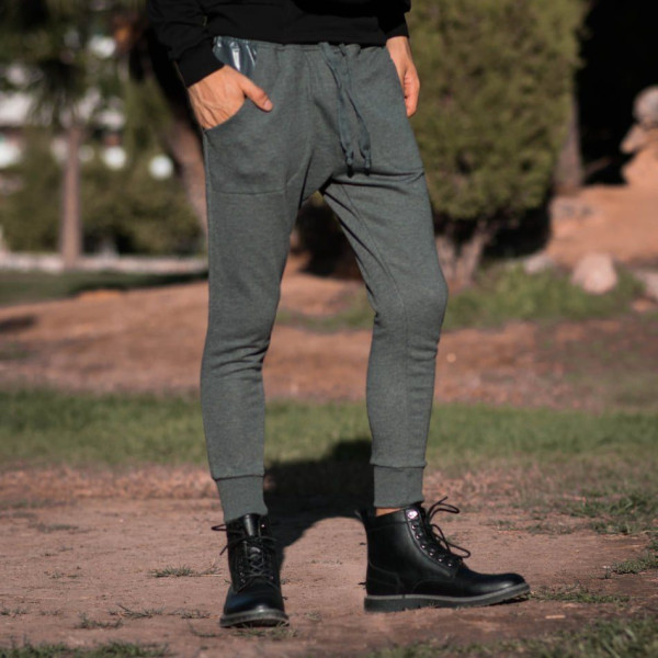 MEN'S BOTTOMS LEATHER POCKETS MOHICANS BOTT102 GRAY