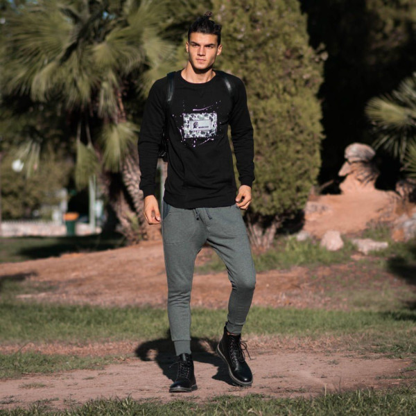 MEN'S BOTTOMS LEATHER POCKETS MOHICANS BOTT102 GRAY