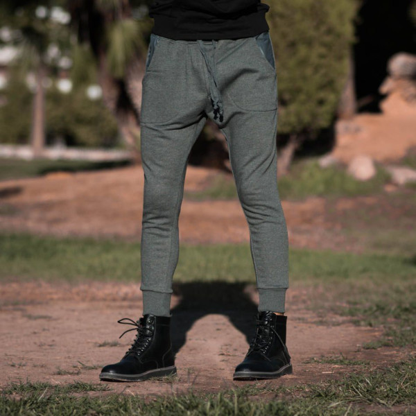 MEN'S BOTTOMS LEATHER POCKETS MOHICANS BOTT102 GRAY